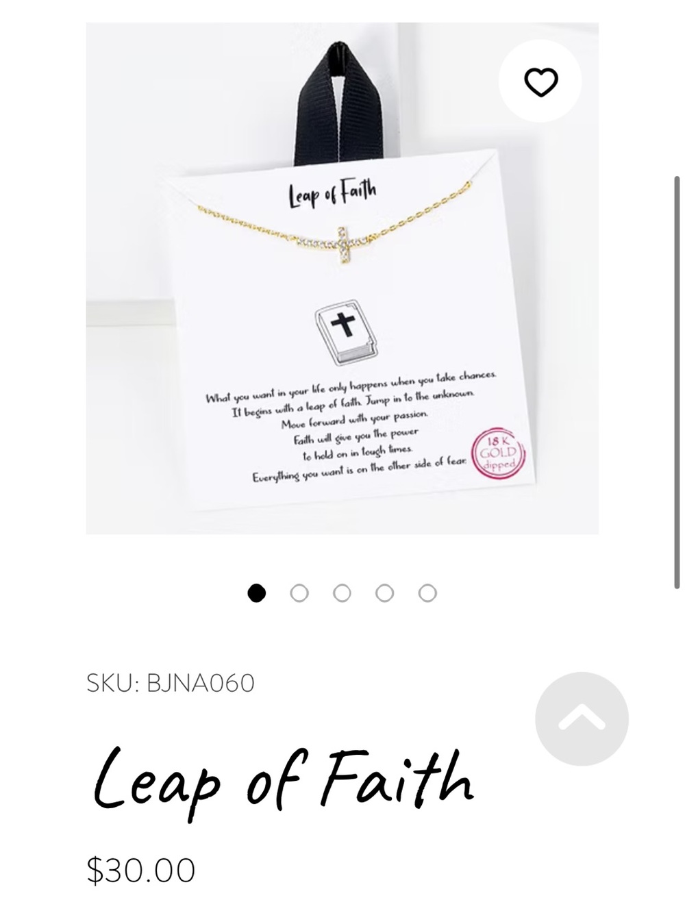 Gold Cross Necklace - leap of faith - Claire & Susie